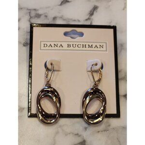 Dana Buchman Gold-Tone Mixed Metal Oval Drop Earrings